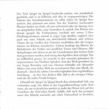 CD Arvo Pärt: Alina