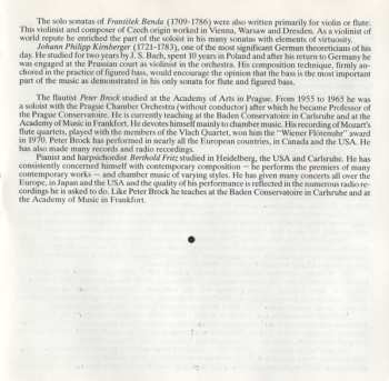 CD Johann Sebastian Bach: Sonatori Chamber Duo Peter Brock Flute Berthold Fritz Harpsichord