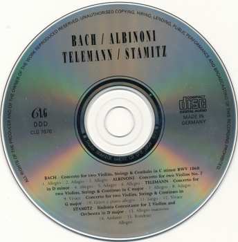 CD Johann Sebastian Bach: Concertos For Two Violins