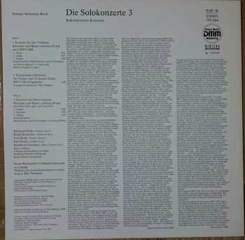 LP Johann Sebastian Bach: Die Solokonzerte 3 (Rekonstruierte Konzerte)