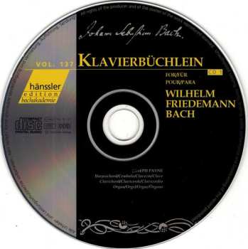 2CD Johann Sebastian Bach: Klavierbüchlein Für Wilhelm Friedemann Bach