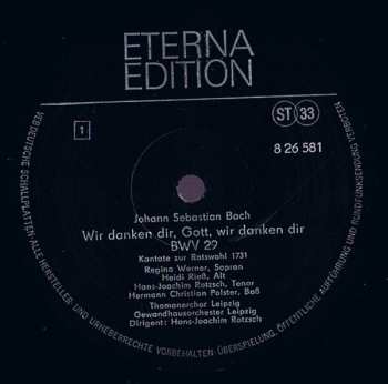 LP Johann Sebastian Bach: Kantaten - Wir Danken Dir, Gott BWV 29, Preise, Jerusalem, Den Herrn  BWV 119