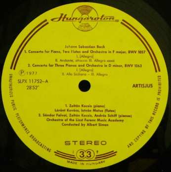 LP Johann Sebastian Bach: Piano Concertos