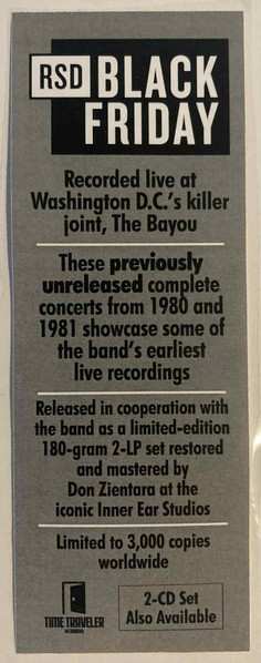 2LP Bad Brains: Live At The Bayou (Washington D.C. July 14, 1980 / March 15, 1981) LTD