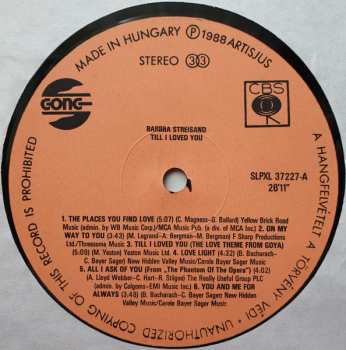 LP Barbra Streisand: Till I Loved You