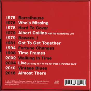 12CD Barrelhouse: The Complete Album Collection: 45 Years On The Road (1974-2019) LTD