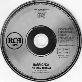 CD Barricada: No Hay Tregua