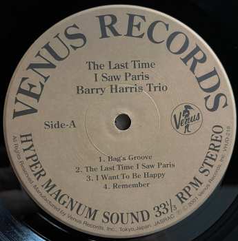 LP Barry Harris Trio: The Last Time I Saw Paris LTD