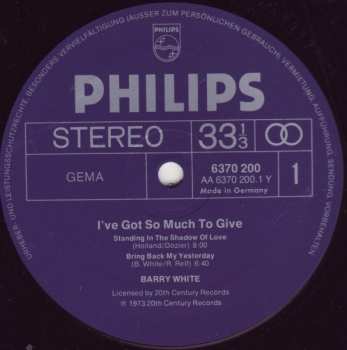 LP Barry White: I've Got So Much To Give