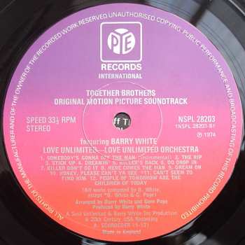 LP Love Unlimited Orchestra: Together Brothers (Original Motion Picture Soundtrack)