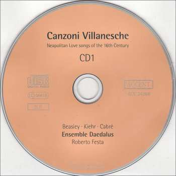 2CD Marco Beasley: Canzoni Villanesche (Neapolitan Love Songs Of The 16th Century)