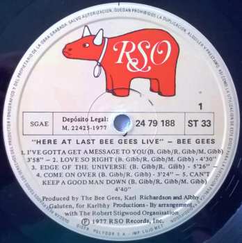 2LP Bee Gees: Here At Last - Live