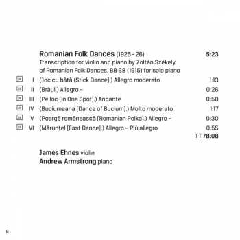 CD Béla Bartók: Bartok - Works For Violin And Piano Volume 2: Sonatas And Folk Dances