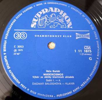 LP Béla Bartók: Mikrokosmos - (Sbírka Klavírních Skladeb [Výběr])