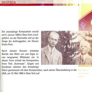 CD Béla Bartók: Kontraste / Mikrokosmos (Auszüge)
