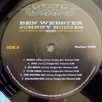 LP Ben Webster: The Complete 1960 Jazz Cellar Session LTD
