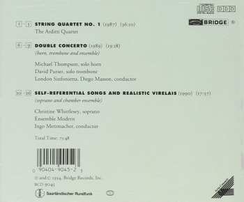 CD London Sinfonietta: String Quartet / Double Concerto / Self-Referential Songs And Realistic Virelais