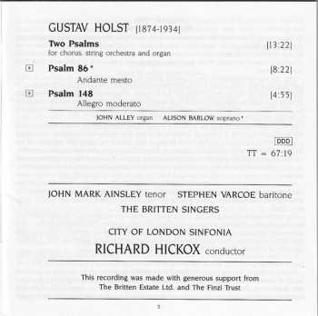 CD Gustav Holst: Cantata Misericordium / Deus In Adjutorium Meum / Chorale On An Old French Carol / Requiem Da Camera (Premier Recording) / Psalms 86 & 148