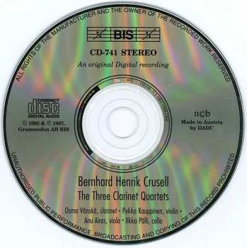 CD Bernhard Henrik Crusell: The Three Clarinet Quartets