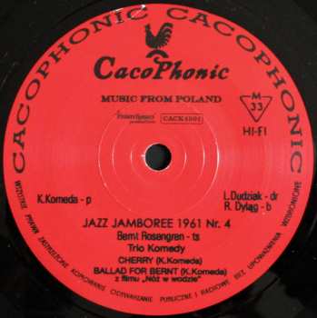 SP Bernt Rosengren: Jazz Jamboree 1961 Nr. 4