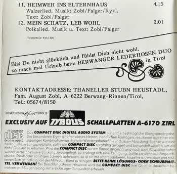 CD Berwanger Lederhosen Duo: Tirol, Das Herz Der Alpen