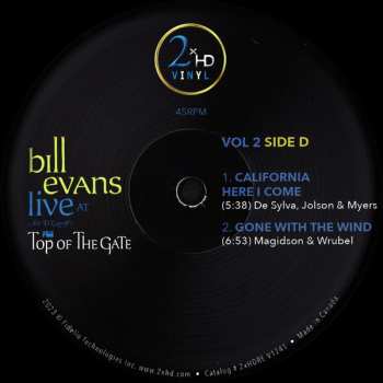 2LP Bill Evans: Live At Art D'Lugoff's Top Of The Gate Vol. 2 DLX