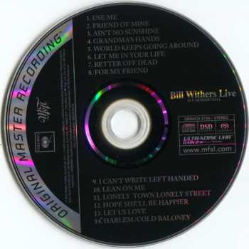 SACD Bill Withers: Bill Withers Live At Carnegie Hall LTD | NUM