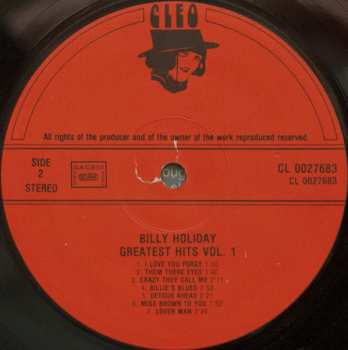 LP Billie Holiday: Greatest Hits Vol. 1
