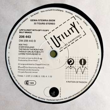 LP Billy Bragg: Life's A Riot With Spy Vs Spy