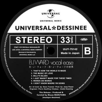 LP B.J. Ward: Vocal Ease = B・J・ウォードの世界 LTD