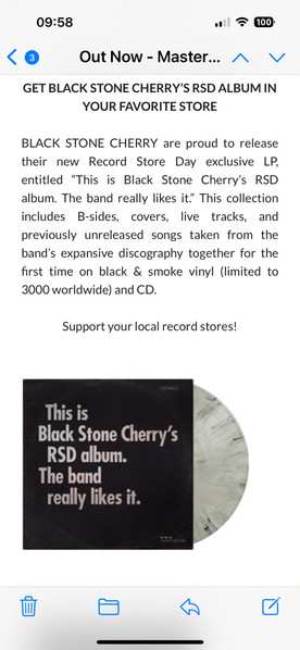 LP Black Stone Cherry: This Is Black Stone Cherry's RSD Album. The Band Really Likes It. CLR | LTD