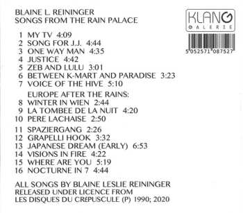 CD Blaine L. Reininger: Songs From The Rain Palace