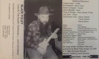 Blaze Foley: Live At The Austin Outhouse (...And Not There)