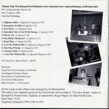 CD Blessed End: Movin' On