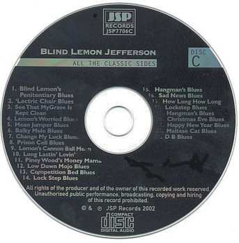 4CD/Box Set Blind Lemon Jefferson: The Complete 94 Classic Sides Remastered