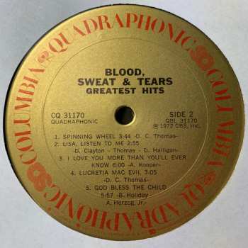 LP Blood, Sweat And Tears: Blood, Sweat & Tears Greatest Hits
