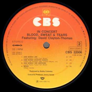 2LP Blood, Sweat And Tears: In Concert