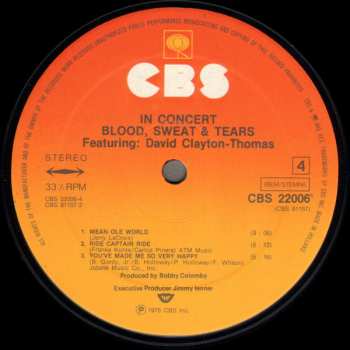 2LP Blood, Sweat And Tears: In Concert