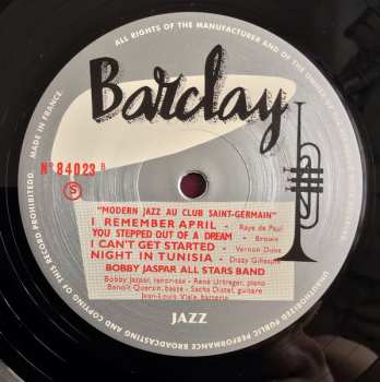 LP Bobby Jaspar All Stars: Modern Jazz Au Club Saint Germain LTD