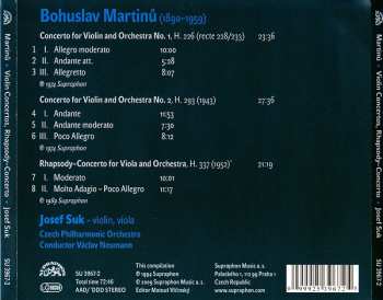 CD Bohuslav Martinů: Violin Concertos, Rhapsody-Concerto