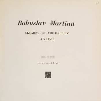 2LP/Box Set Bohuslav Martinů: Violoncellové Komorní Skladby (2xLP + BOX + BOOKLET)
