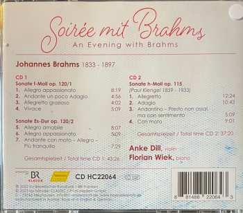 2CD Johannes Brahms: Soirée Mit Brahms