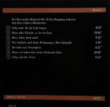 CD Johannes Brahms: Ein Deutsches Requiem Op. 45