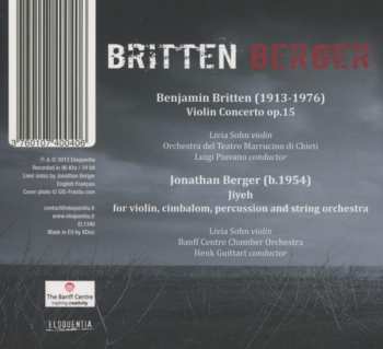 CD Benjamin Britten: Violin Concerto Op. 15 & Berger: Jiyeh