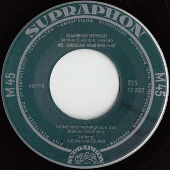 SP Brněnský Rozhlasový Orchestr Lidových Nástrojů: Lieder Und Tänze Aus Der Tschechoslowakei