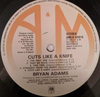 LP Bryan Adams: Cuts Like A Knife