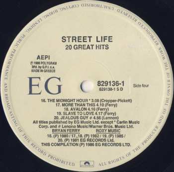 2LP Roxy Music: Street Life - 20 Great Hits