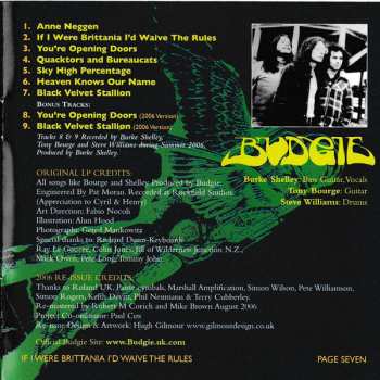 CD Budgie: If I Were Brittania I'd Waive The Rules