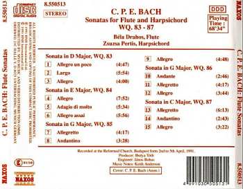 CD Carl Philipp Emanuel Bach: Sonatas For Flute And Harpsichord WQ. 83 - 87