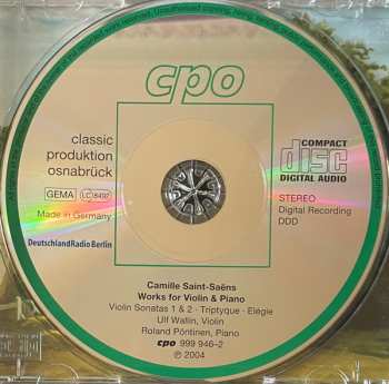 CD Camille Saint-Saëns: Sonatas For Violin & Piano; Triptyque; Elégie
